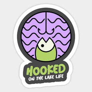 Hooked On The Lake Life Cute Fishing Sticker